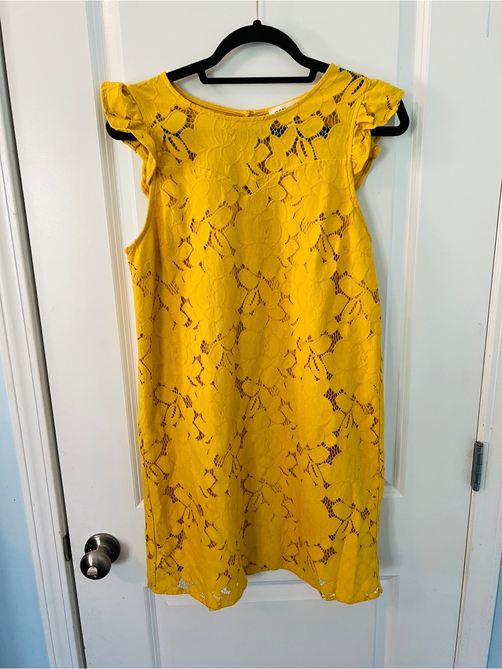 Japna Bright Yellow Lace Mini Dress